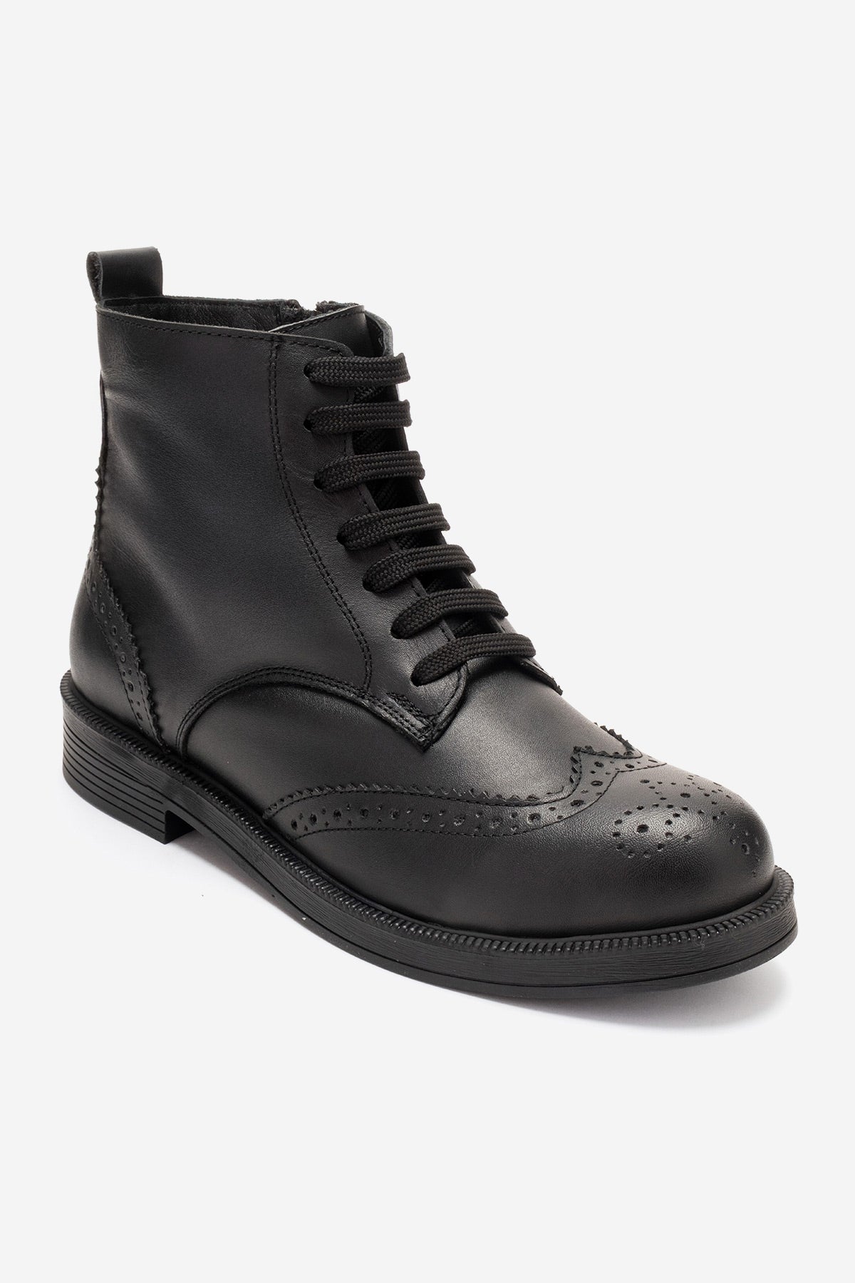 Nelvy - Bota de cuero genuino negra (Mujer)