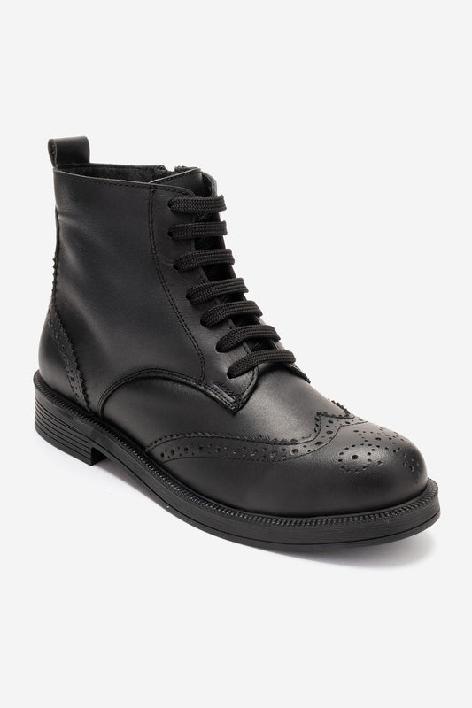 Nelvy - Black Genuine Leather Boot (Women)