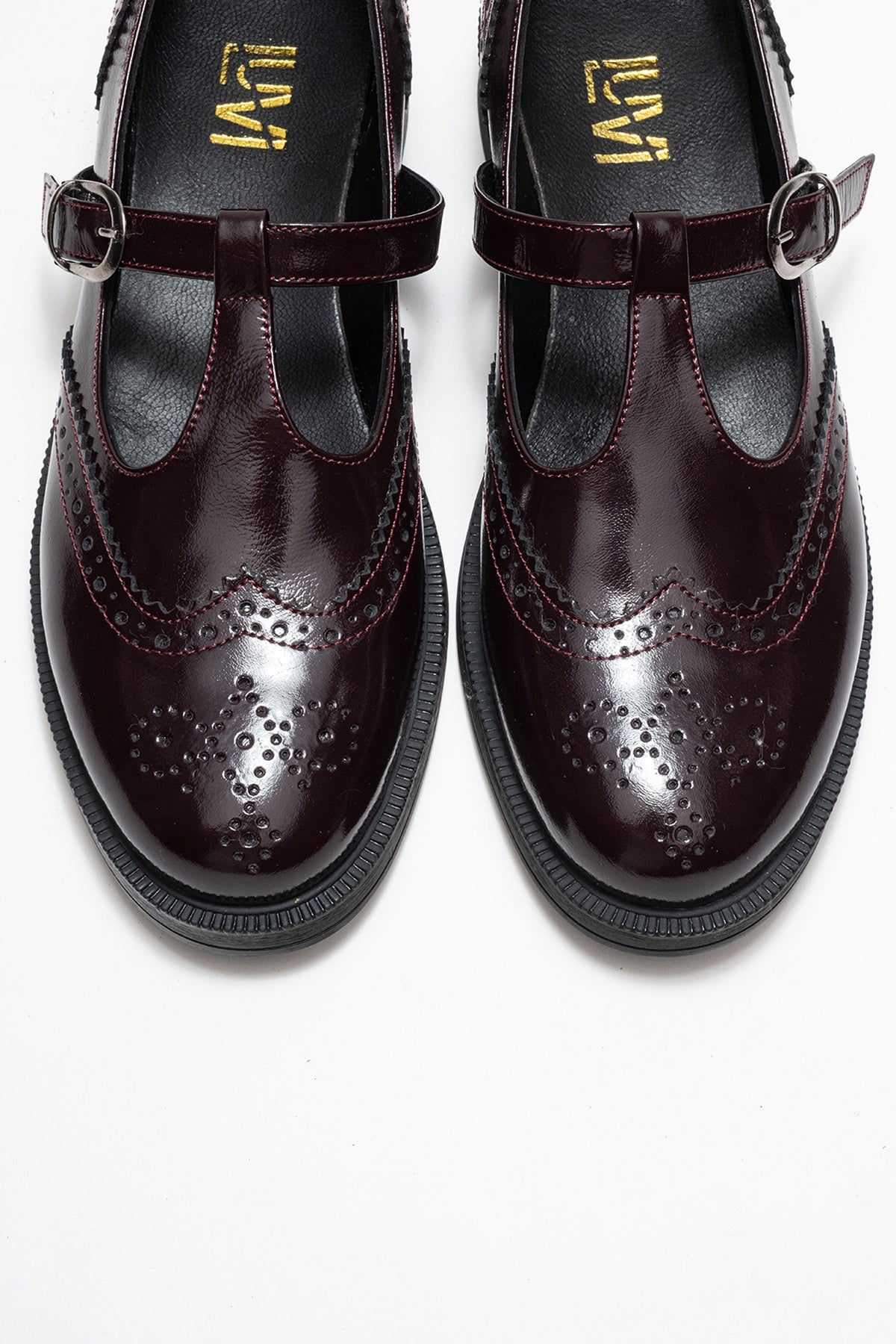 Dorian - Mocasín de cuero genuino burdeos charol (Mujer)