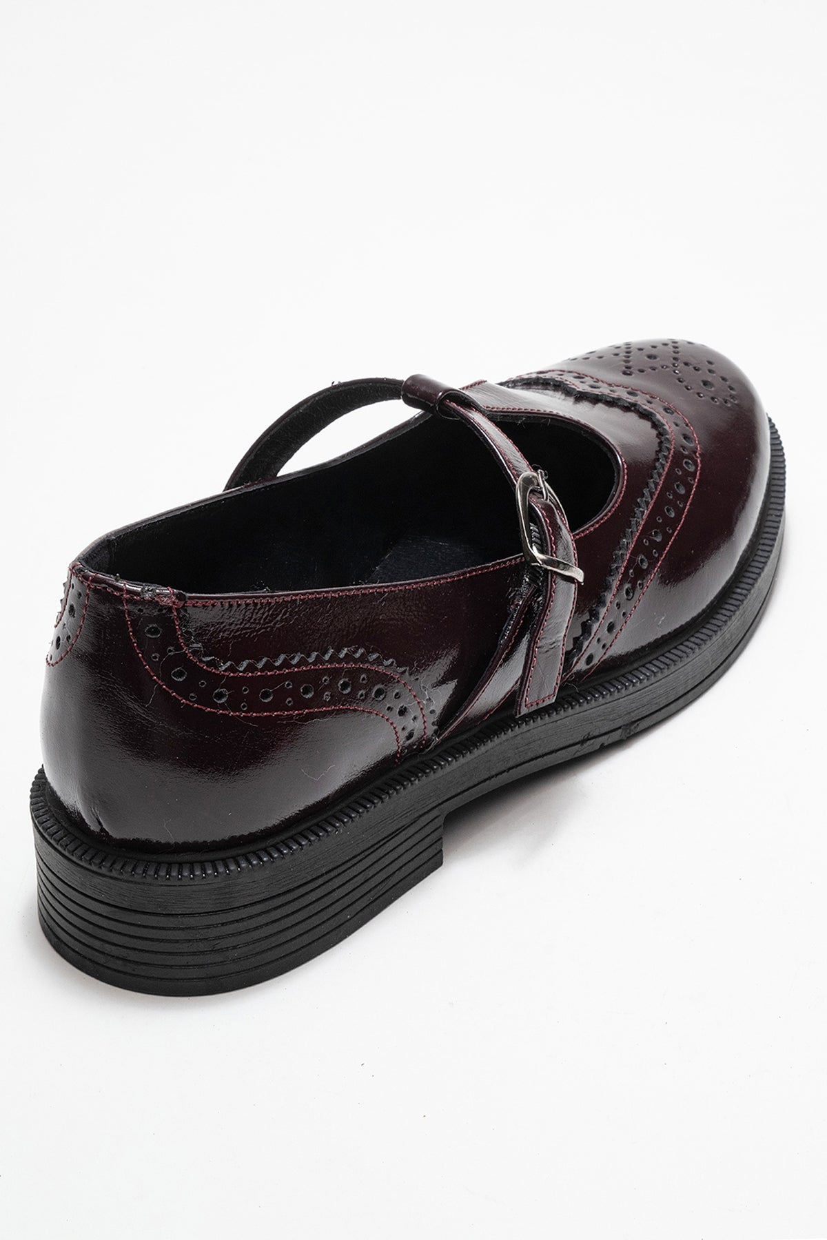 Dorian - Mocasín de cuero genuino burdeos charol (Mujer)