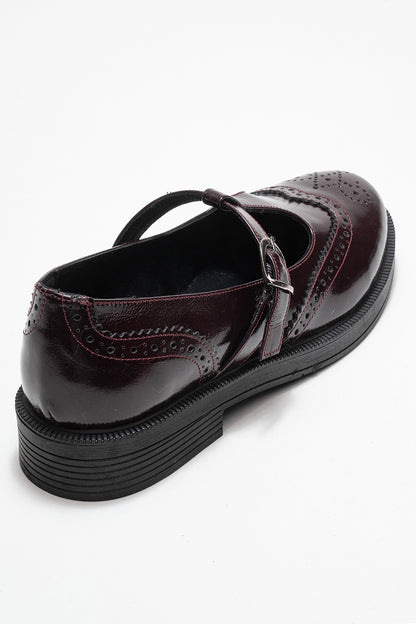 Dorian - Mocasín de cuero genuino burdeos charol (Mujer)