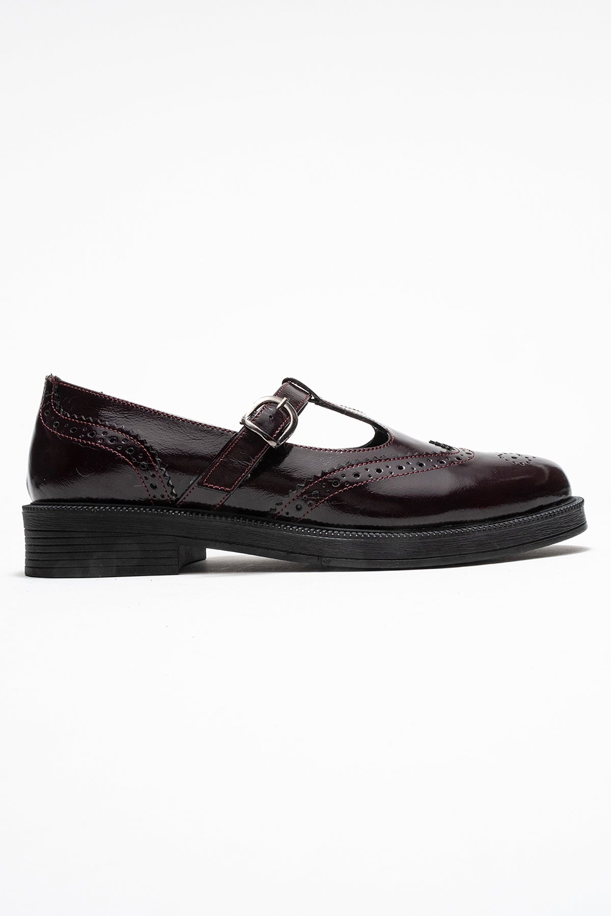 Dorian - Mocasín de cuero genuino burdeos charol (Mujer)