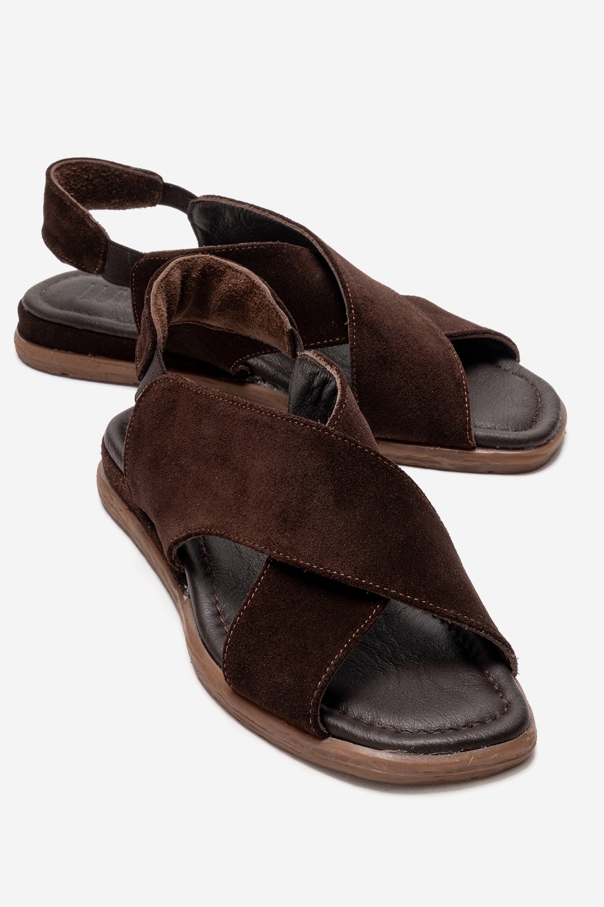 706 - Sandalia de Cuero Genuino Cognac (Mujer)