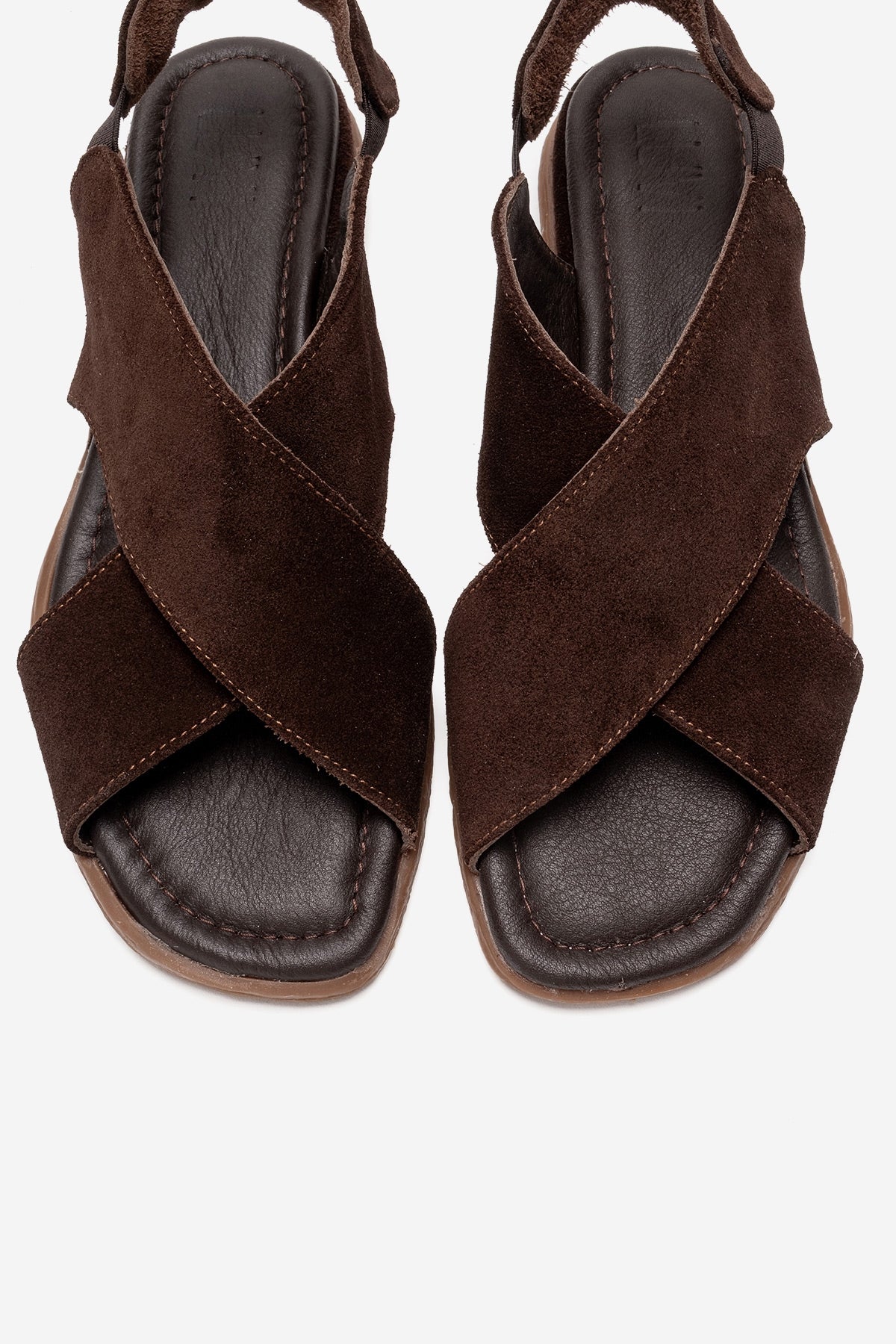 706 - Sandalia de Cuero Genuino Cognac (Mujer)