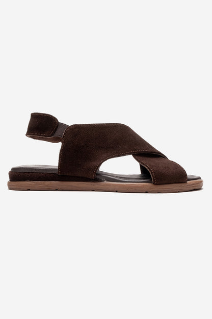 706 - Sandalia de Cuero Genuino Cognac (Mujer)