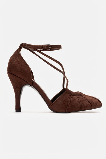 ELIZA - Zapatos de tacón de aguja de ante marrón (Mujer)