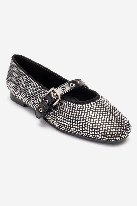 CLIVE - Black Embellished Ballet Flat (Women)