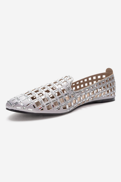 SILVA - Bailarina de cuero genuino con joyas (mujer)