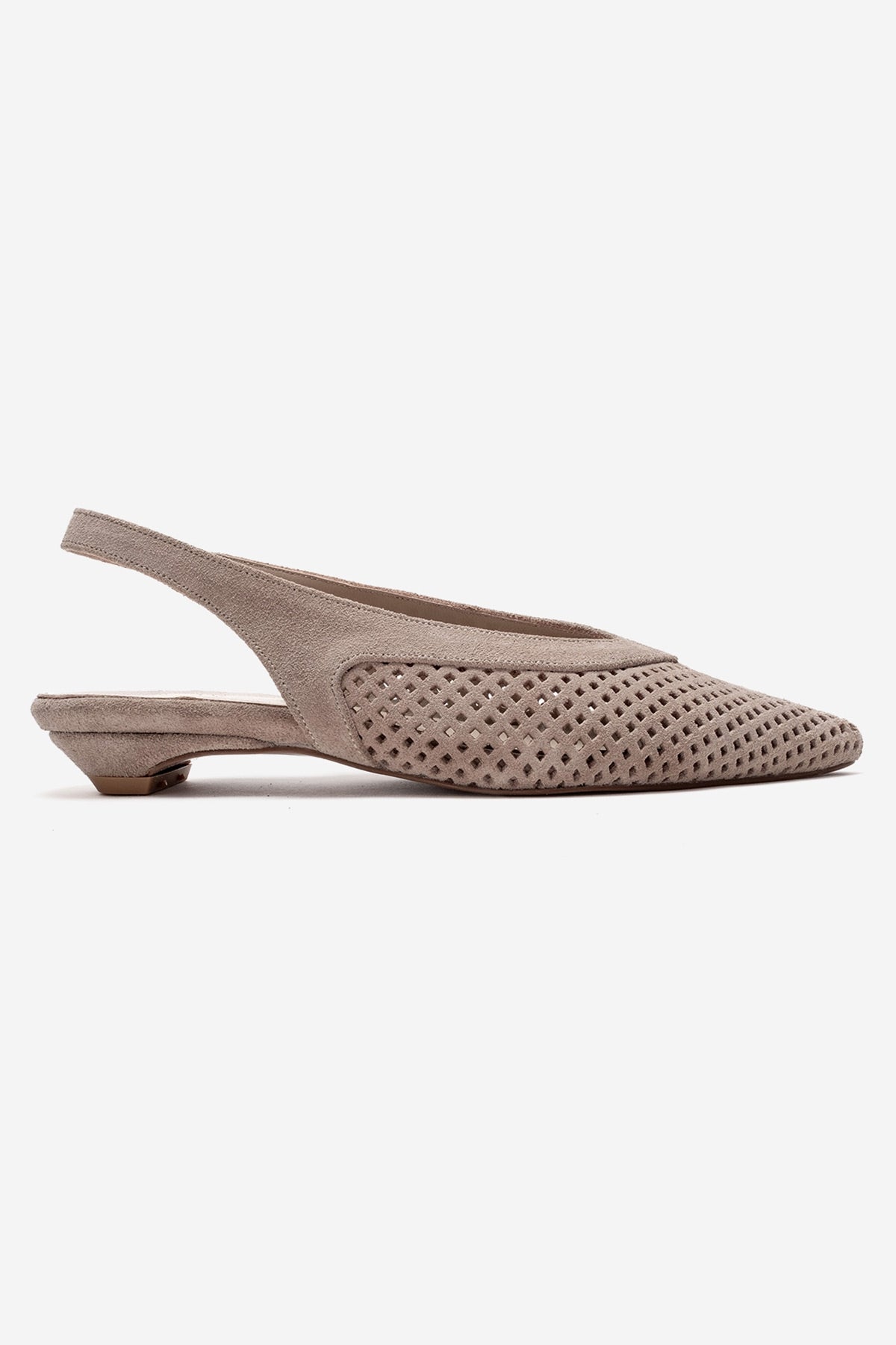LIEVE - Sandalias de piel auténtica beige con tacón bajo (mujer)