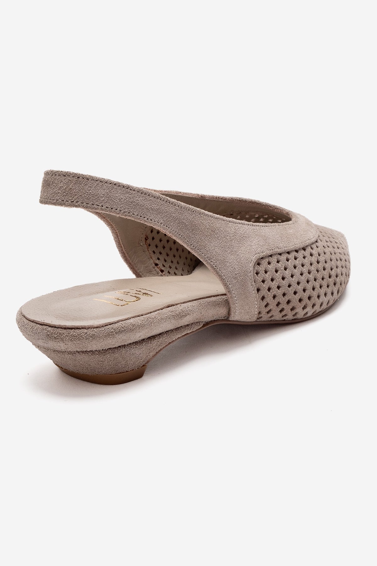 LIEVE - Sandalias de piel auténtica beige con tacón bajo (mujer)