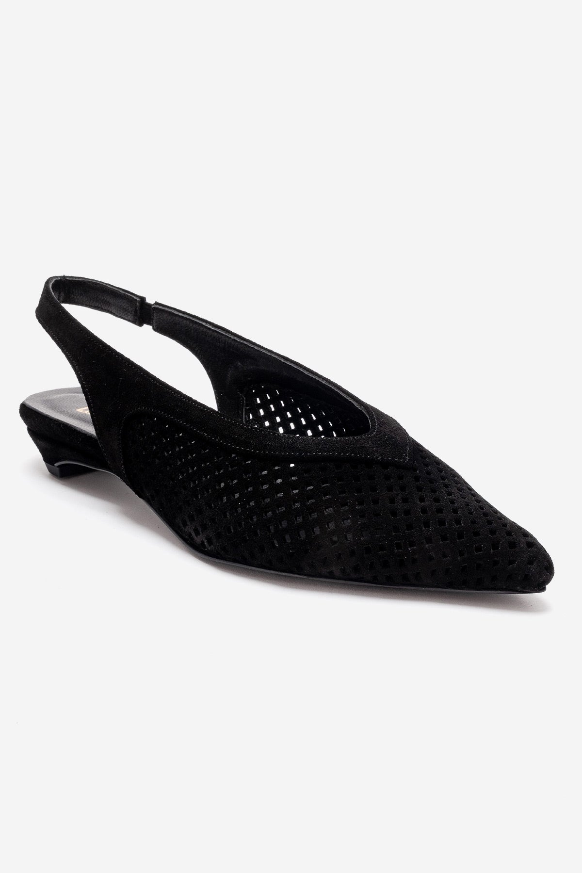 LIEVE - Zapatos de tacón bajo de cuero genuino negro (Mujer)