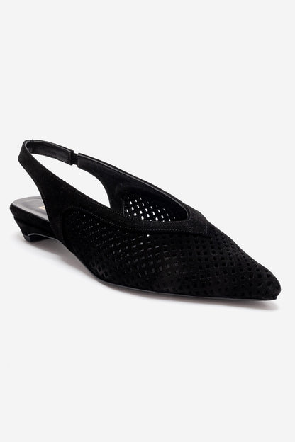 LIEVE - Zapatos de tacón bajo de cuero genuino negro (Mujer)
