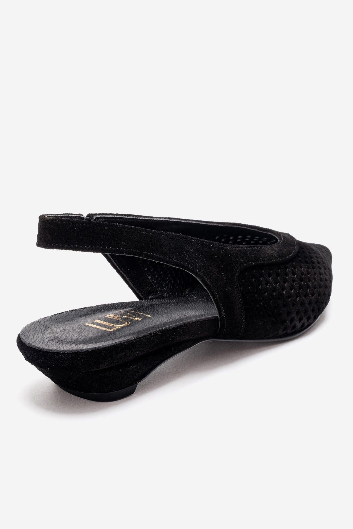 LIEVE - Zapatos de tacón bajo de cuero genuino negro (Mujer)