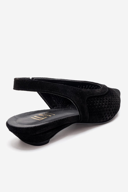 LIEVE - Zapatos de tacón bajo de cuero genuino negro (Mujer)