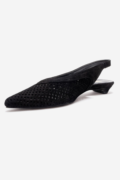 LIEVE - Zapatos de tacón bajo de cuero genuino negro (Mujer)