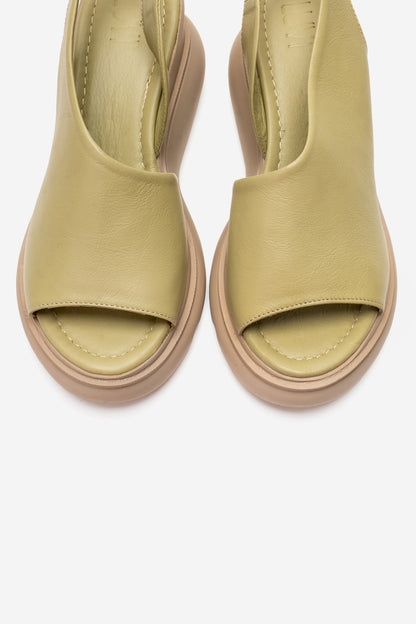 Agusto - Green Leather Platform Sandal (Women)