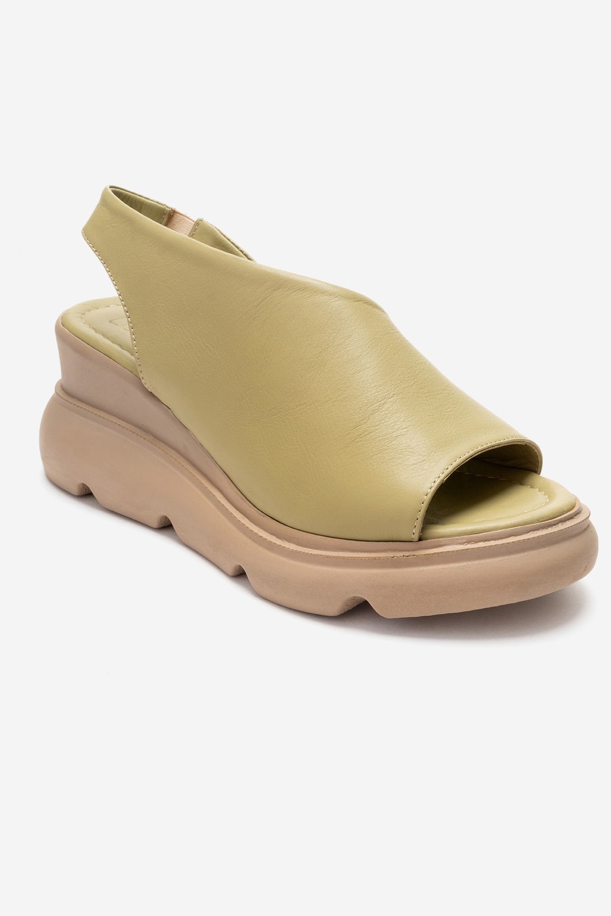 Agusto - Green Leather Platform Sandal (Women)