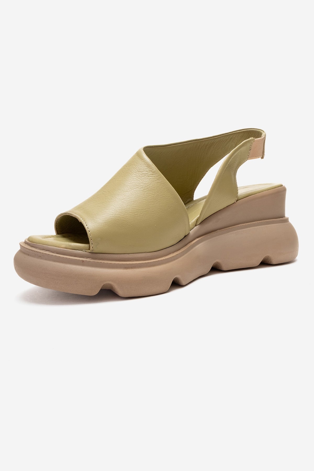 Agusto - Green Leather Platform Sandal (Women)