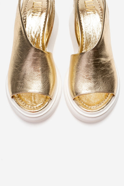 Agusto - Gold Leather Platform Sandal (Women)