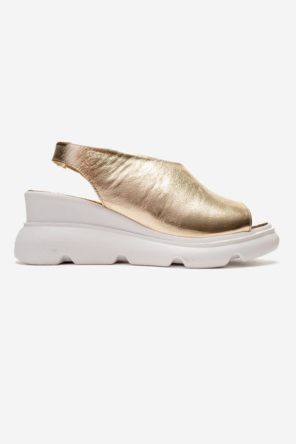 Agusto - Gold Leather Platform Sandal (Women)