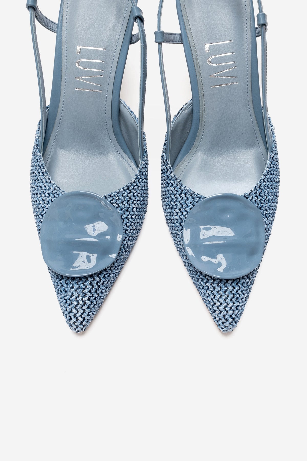 LEVIA - Blue Straw-Textured Accessory Stiletto Pump (Women)