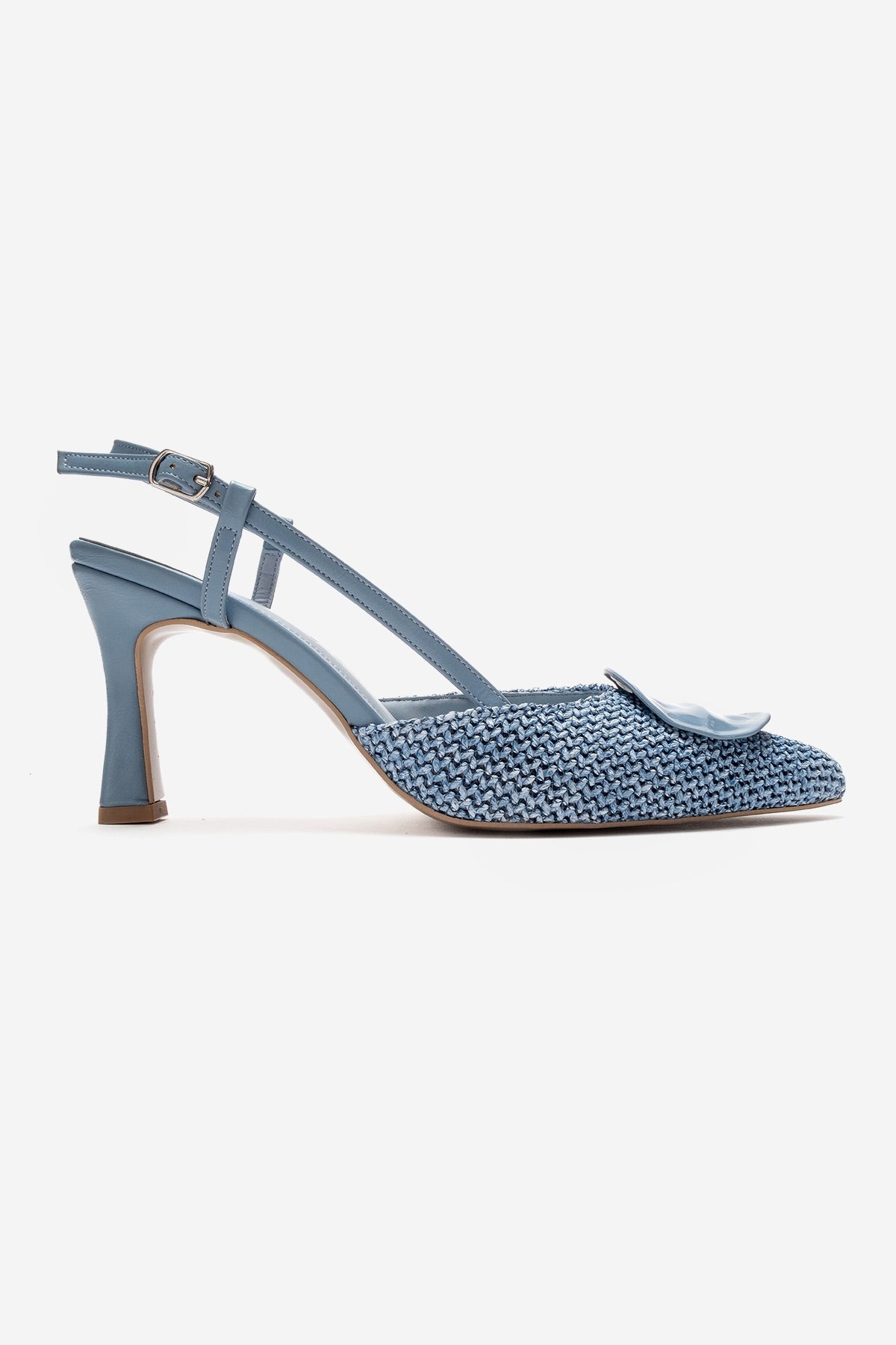 LEVIA - Blue Straw-Textured Accessory Stiletto Pump (Women)