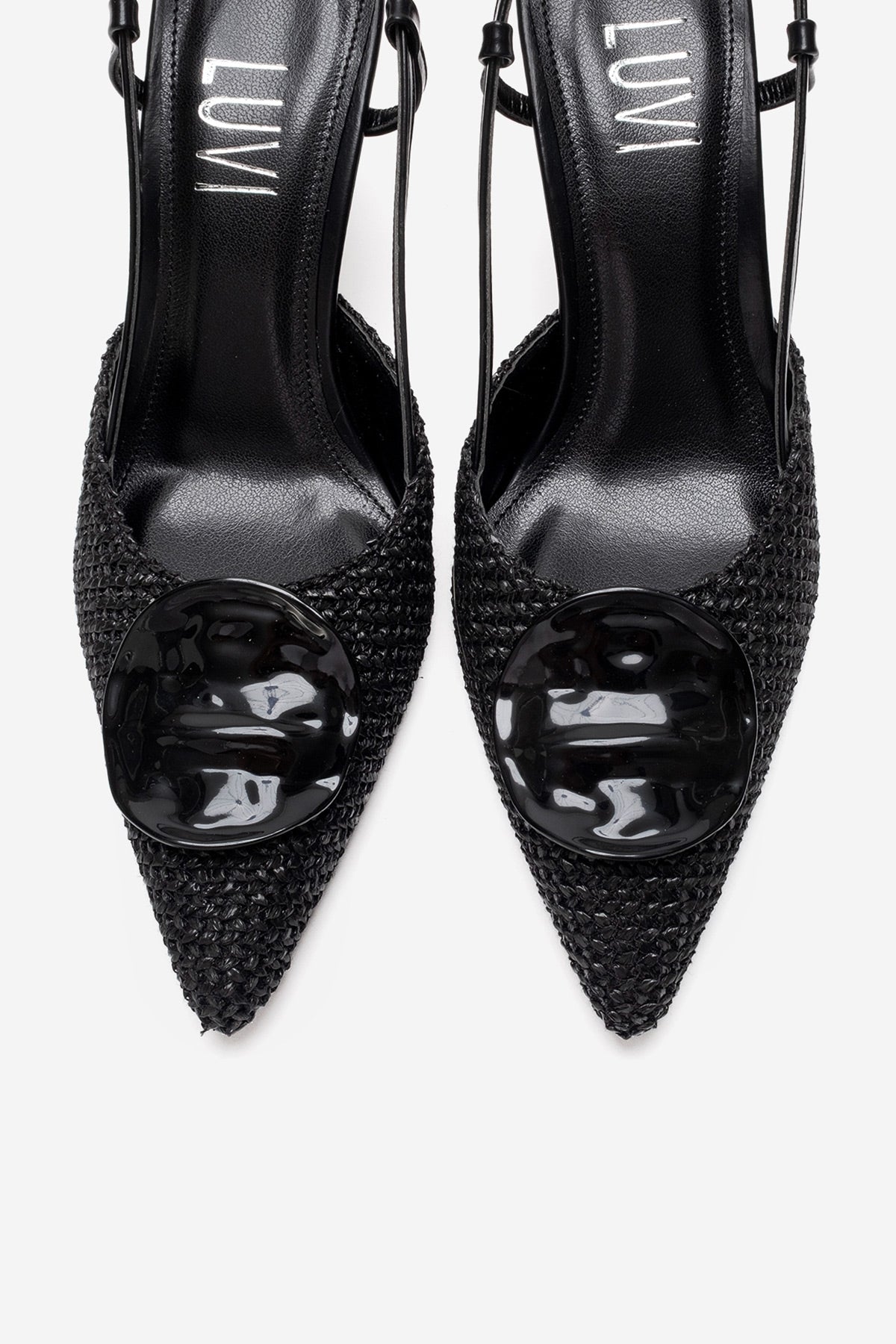 Levia - Zapatilla de tacón de aguja con textura tejida y detalle de accesorio (Mujer)