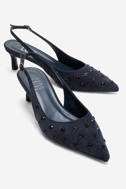 LOREX - Zapatilla de Tacón Stiletto Azul Marino (Mujer)
