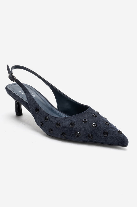 LOREX - Zapatilla de Tacón Stiletto Azul Marino (Mujer)
