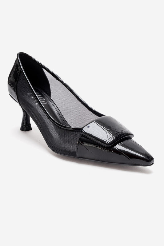 OLA - Zapatilla de tacón de aguja negra (Mujer)