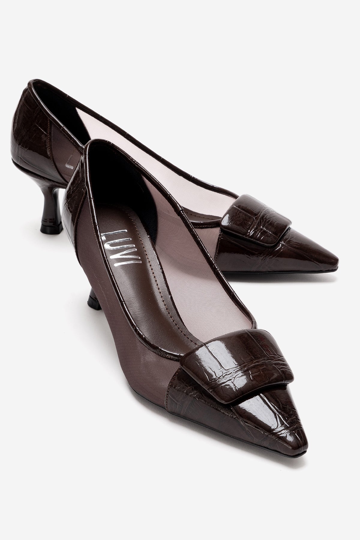 OLA - Zapato de tacón de aguja marrón (Mujer)