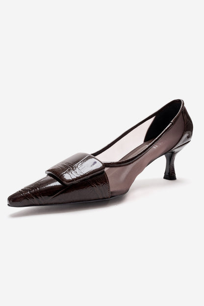 OLA - Zapato de tacón de aguja marrón (Mujer)
