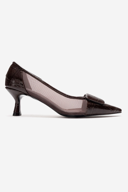 OLA - Zapato de tacón de aguja marrón (Mujer)