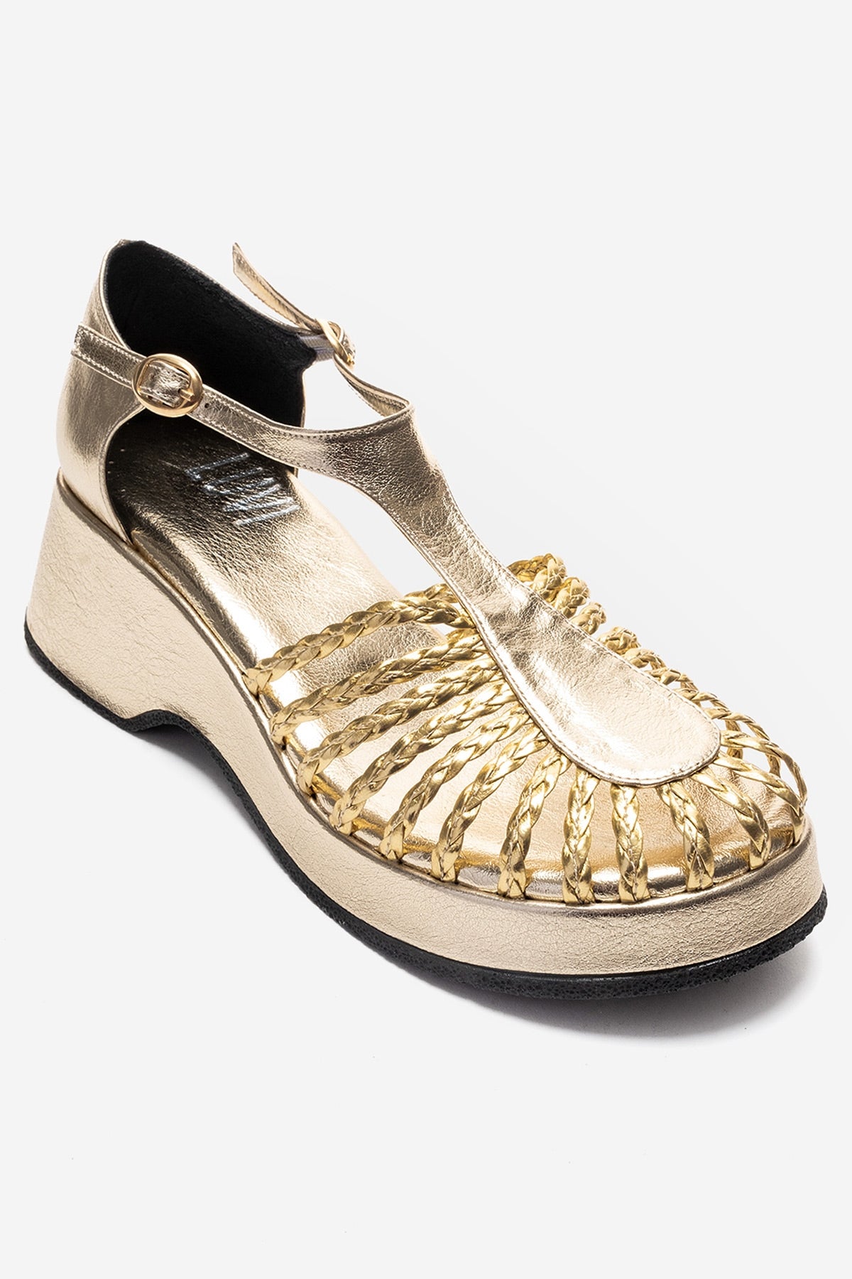 Barry - Gold Woven Detail Wedge Sandal (Women)