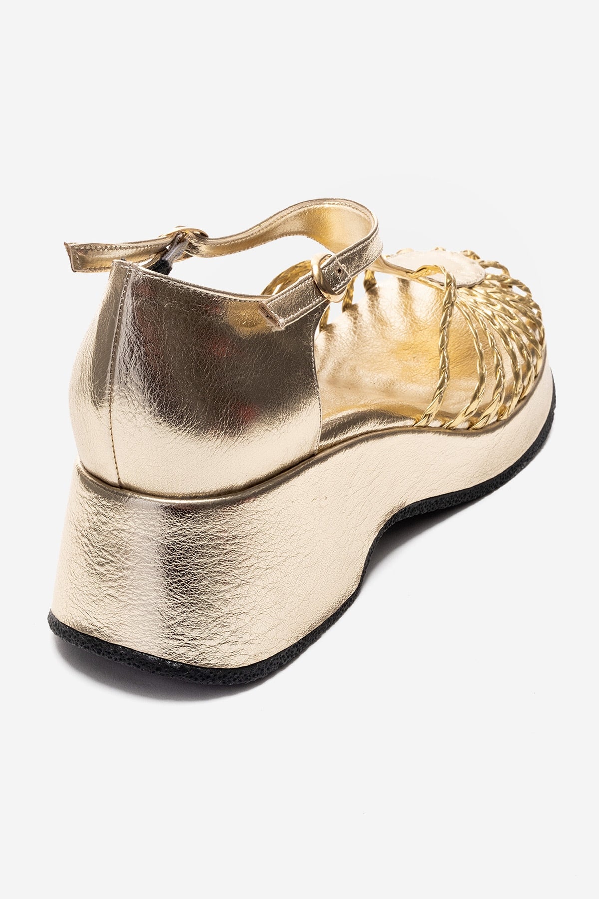 Barry - Gold Woven Detail Wedge Sandal (Women)