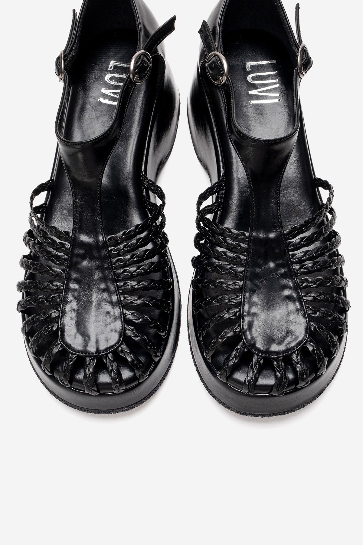 Barry - Black Woven Detail Wedge Sandal (Women)