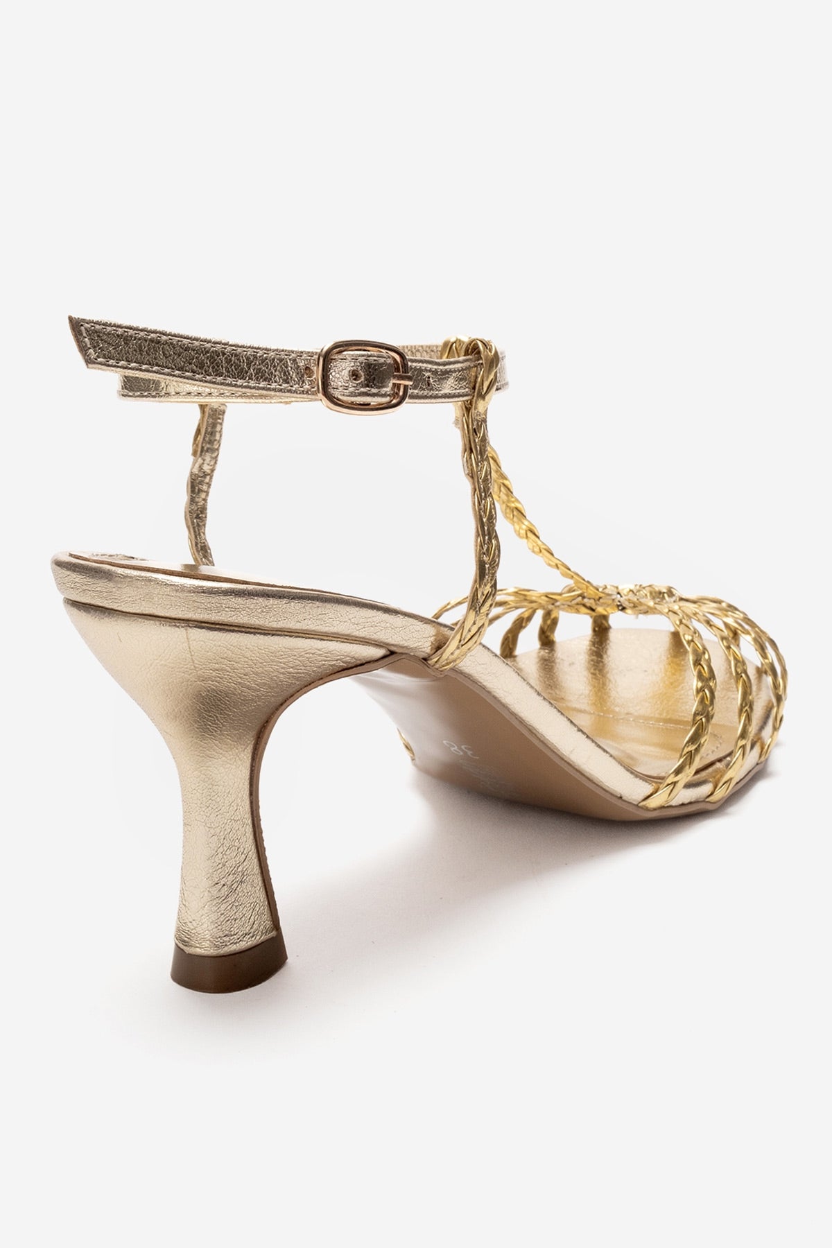 Gerald Gold Woven Strap Stiletto Pump (Women)