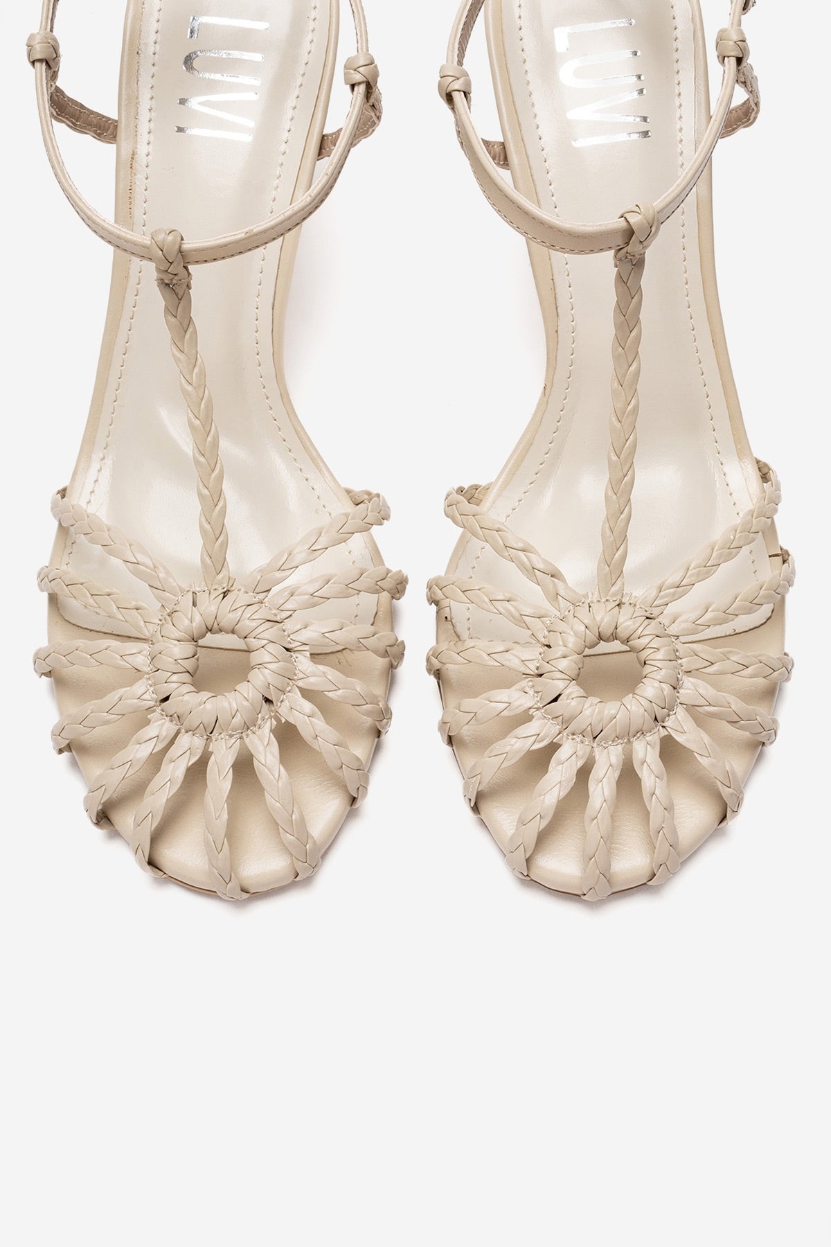 Gerald Beige Woven Strap Stiletto Pump (Women)