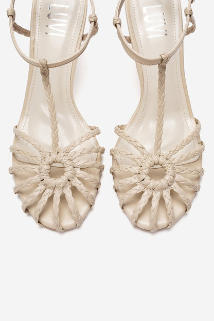 Gerald Beige Woven Strap Stiletto Pump (Women)