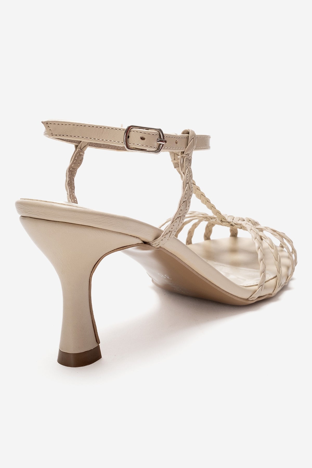 Gerald Beige Woven Strap Stiletto Pump (Women)