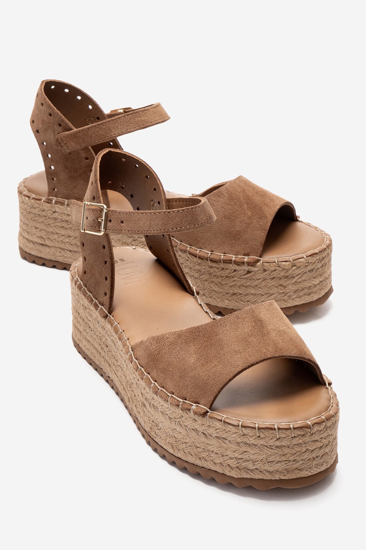 Serez - Taupe Genuine Leather Platform Sandal (Women)