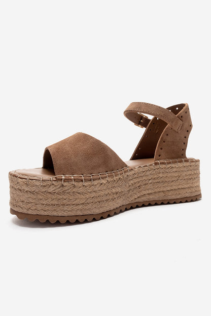 Serez - Taupe Genuine Leather Platform Sandal (Women)
