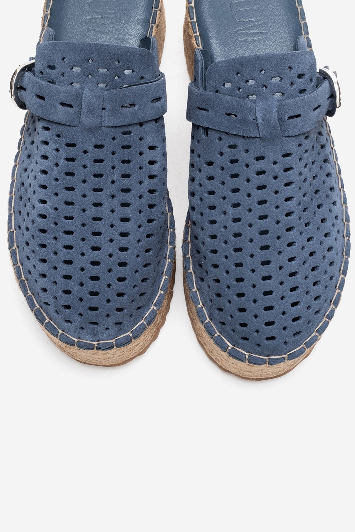 Louis - Denim Blue Suede Leather Platform Sandal (Women)