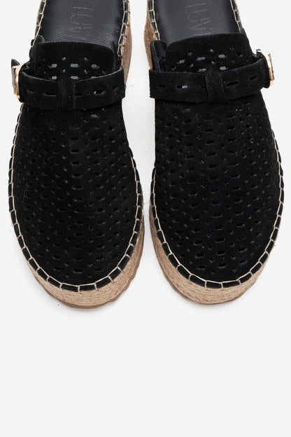 Louis - Black Suede Leather Platform Sandal (Women)