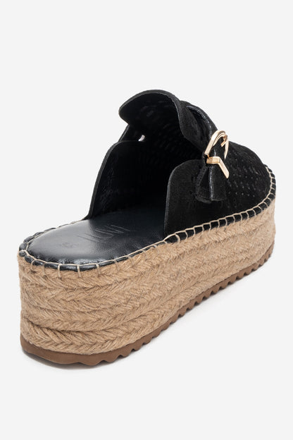 Louis - Black Suede Leather Platform Sandal (Women)