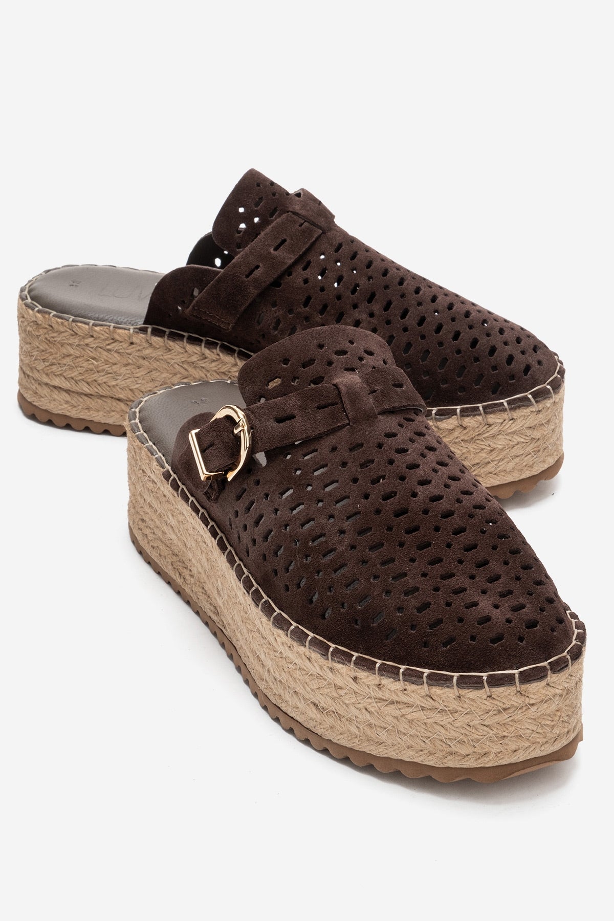 Louis - Brown Suede Leather Platform Sandal (Women)