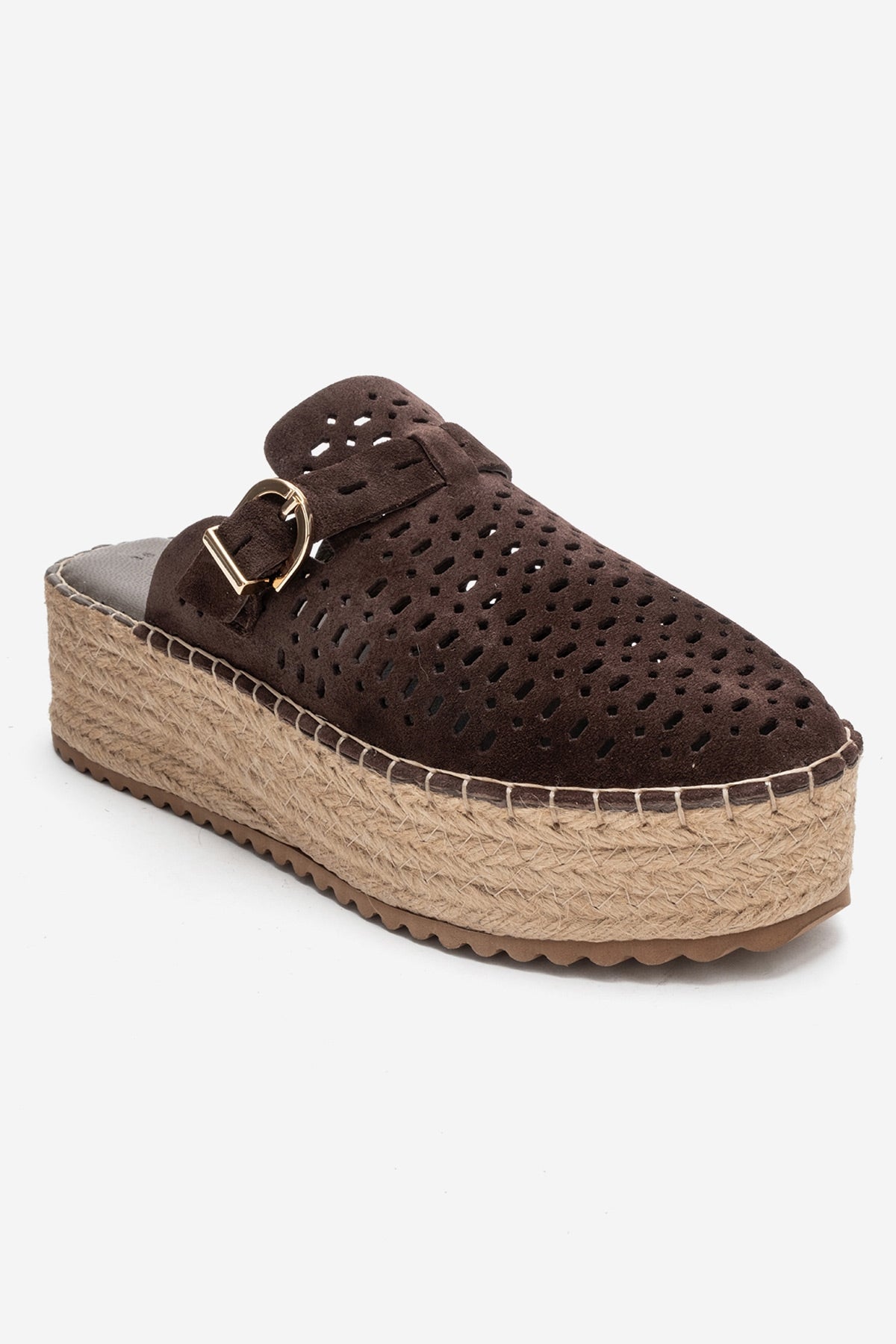 Louis - Brown Suede Leather Platform Sandal (Women)