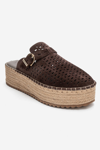 Louis - Brown Suede Leather Platform Sandal (Women)