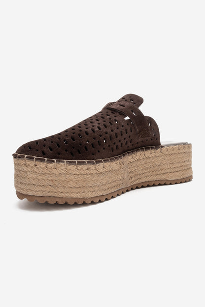Louis - Brown Suede Leather Platform Sandal (Women)