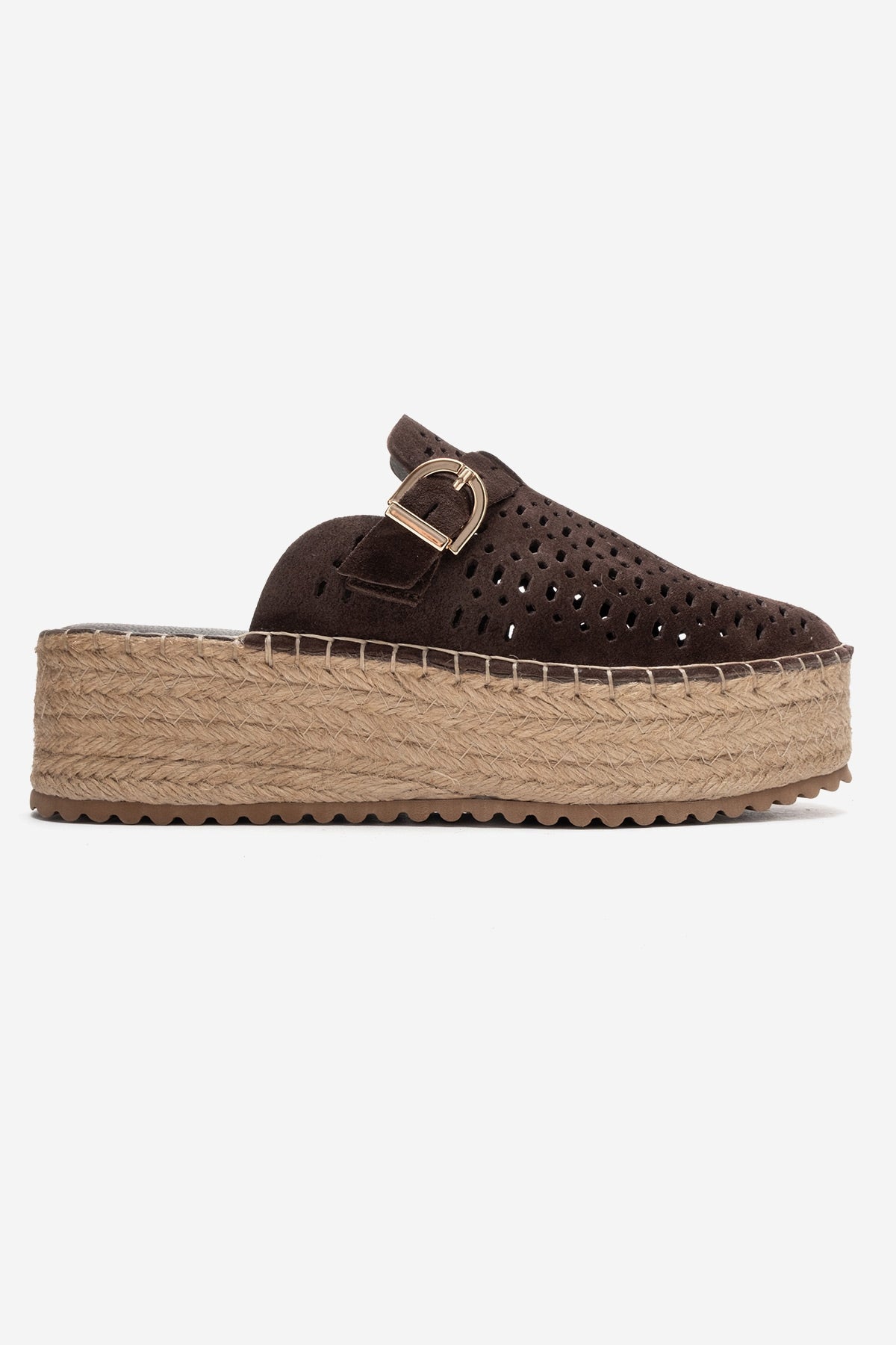 Louis - Brown Suede Leather Platform Sandal (Women)